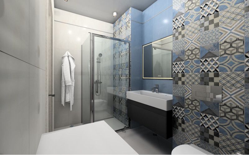 Совмещенный санузел Онда в стиле пэчворк