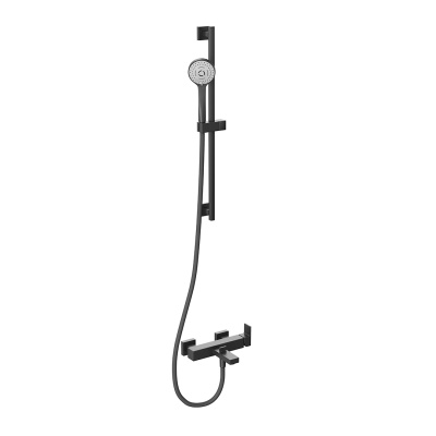 Душевая стойка FUTURA c лейкой и шлангом, черный матовый