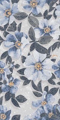 Розелла синий декорированный лаппатированный обрезной 119,5x238,5x1,1 Розелла синий декорированный лаппатированный обрезной 119,5x238,5x1,1