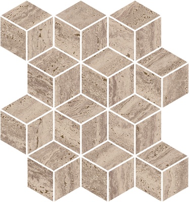Декор Про Травертин мозаичный бежевый тёмный матовый обрезной 34,5x37x0,9