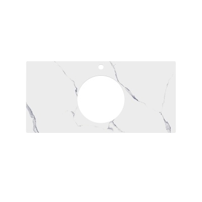 Столешница из керамогранита для накладных раковин, Монте Тиберио 100 см, белый натуральный