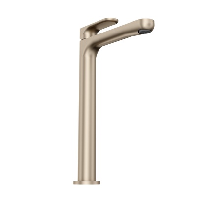 Смеситель для раковины Ole/Оле однорычажный высокий без донного клапана, золотой атласный Смеситель для раковины Ole/Оле однорычажный высокий без донного клапана, золотой атласный