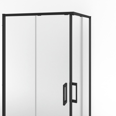 Душевой уголок Lindo/Линдо, раздвижной с функцией плавного открывания и закрывания, квадратный, 100х100х195, матовый черный Душевой уголок Lindo/Линдо, раздвижной с функцией плавного открывания и закрывания, квадратный, 100х100х195, матовый черный