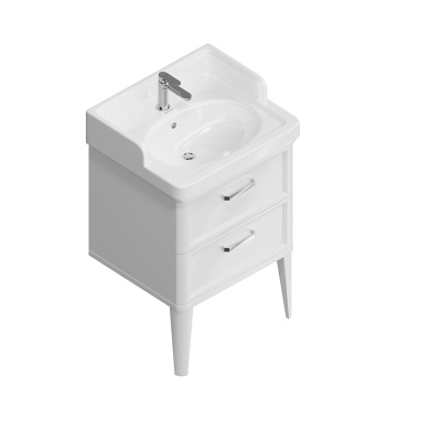 Тумба Pompei/Помпеи напольная с 2 ящиками 60, белая глянцевая