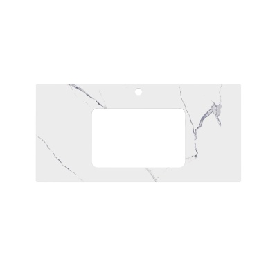 Столешница из керамогранита для раковин, встраиваемых снизу, Монте Тиберио 100 см, белый натуральный