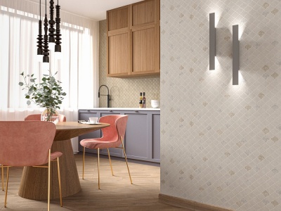 Обои виниловые Арабески мотив, бежевый светлый