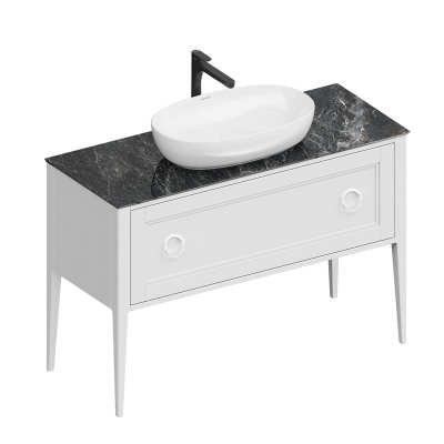 Тумба Plaza Classic/Плаза Классик напольная 1+1 ящик 120, белая матовая