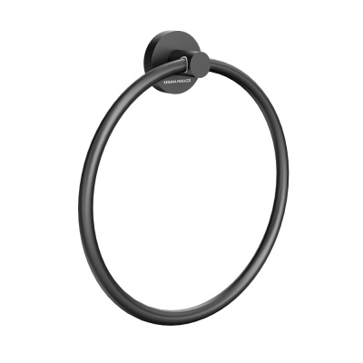 Полотенцедержатель кольцевой Изола настенный, черный матовый Полотенцедержатель кольцевой Изола настенный, черный матовый