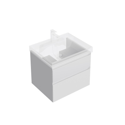 Тумба Cubo/Кубо подвесная с ящиками 60, белая матовая