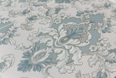 Декор Браганса голубой матовый 25x40x0,8