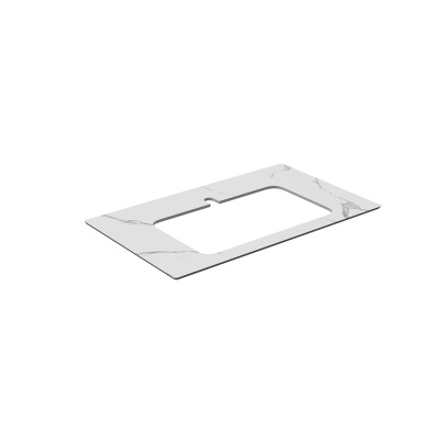 Столешница из керамогранита для раковин, встраиваемых сверху, Монте Тиберио 80 см, белый натуральный