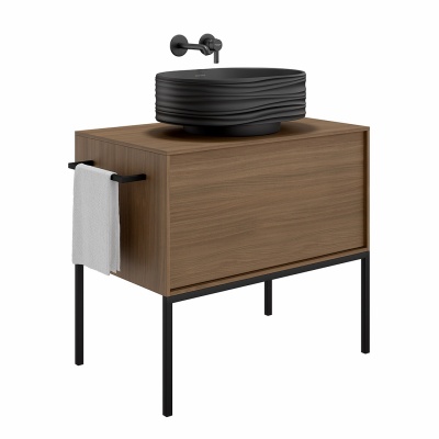 Раковина ARTBASIN Sabbia накладная 50, черная матовая