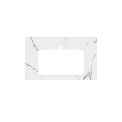 Столешница из керамогранита для раковин, встраиваемых сверху, Монте Тиберио 80 см, белый натуральный