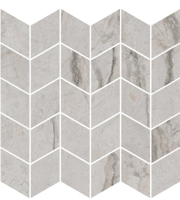 Декор Ифран мозаичный серый светлый глянцевый обрезной 30x31,2x0,9