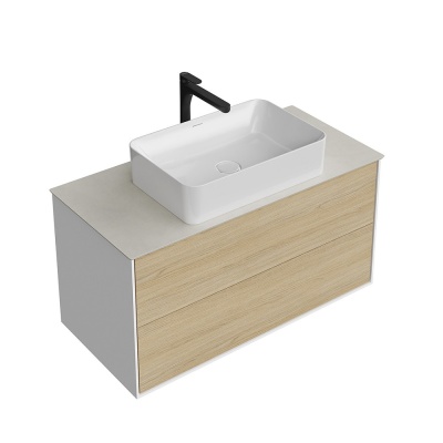 Тумба Plaza Modern/Плаза Модерн подвесная 100, нажимное открывание, 2 ящика, дуб виченца