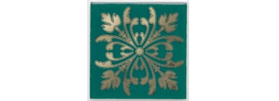 Вставка Клемансо зелёный глянцевый 4,9x4,9x0,69