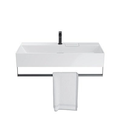 Держатель для полотенец к раковинам Logica/Лоджика 90 с крепежом, черный матовый