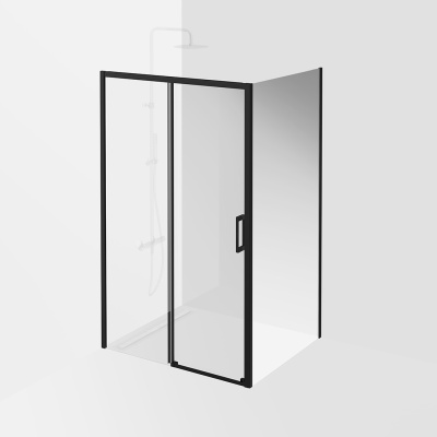 Душевая боковая панель Vetro/Ветро, 100х195, матовый черный Душевая боковая панель Vetro/Ветро, 100х195, матовый черный