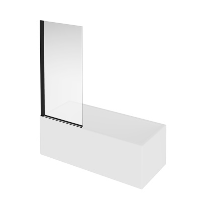 Шторка на ванну VETRO, распашная 80х150, матовый черный