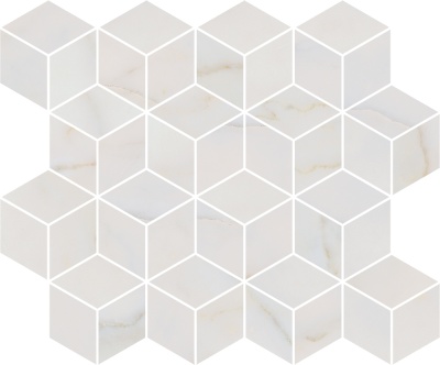 Декор Греппи белый мозаичный глянцевый 45x37,5x1