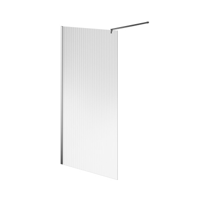 Душевая перегородка Cristallo/Кристалло с рифленым стеклом, 100х210, хром