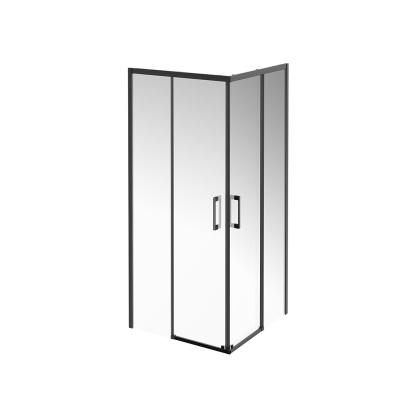 Душевой уголок Vetro/Ветро, раздвижной, квадратный, 90х90х195, матовый черный Душевой уголок Vetro/Ветро, раздвижной, квадратный, 90х90х195, матовый черный
