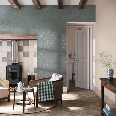 Обои виниловые Оазис база, тёмный зелёный