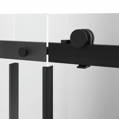 Душевая дверь Cristallo/Кристалло, раздвижная с функцией плавного открывания и закрывания, 120х210, матовый черный Душевая дверь Cristallo/Кристалло, раздвижная с функцией плавного открывания и закрывания, 120х210, матовый черный