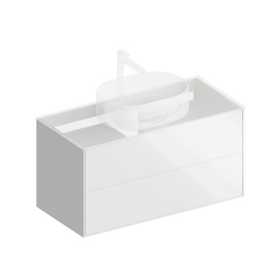 Тумба Plaza Modern/Плаза Модерн подвесная 100 белый 2 ящика Тумба Plaza Modern/Плаза Модерн подвесная 100 белый 2 ящика