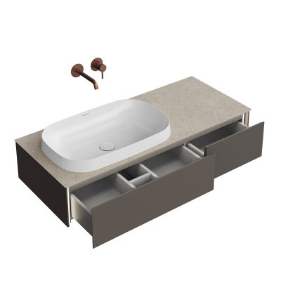 Тумба MAGICA подвесная 120, 2 ящика, вечерний серый матовый Тумба MAGICA подвесная 120, 2 ящика, вечерний серый матовый