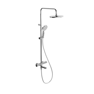 Душевая колонна Fonte/Фонте на 3 потока с поворотным изливом с термостатическим смесителем, хром