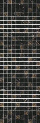 Декор Астория черный мозаичный глянцевый 25x75x0,9