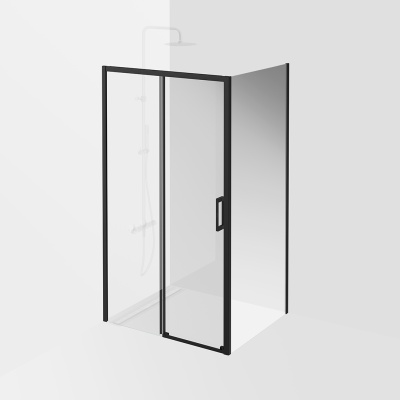 Душевая боковая панель Vetro/Ветро, 90х195, матовый черный Душевая боковая панель Vetro/Ветро, 90х195, матовый черный