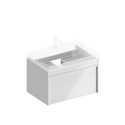 Тумба Modula/Модула подвесная 70 с ящиком 1+1, белая глянцевая Тумба Modula/Модула подвесная 70 с ящиком 1+1, белая глянцевая