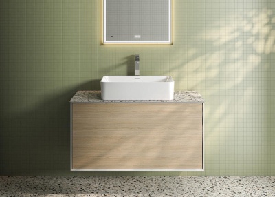 Тумба Plaza Modern/Плаза Модерн подвесная 100, нажимное открывание, 2 ящика, дуб виченца