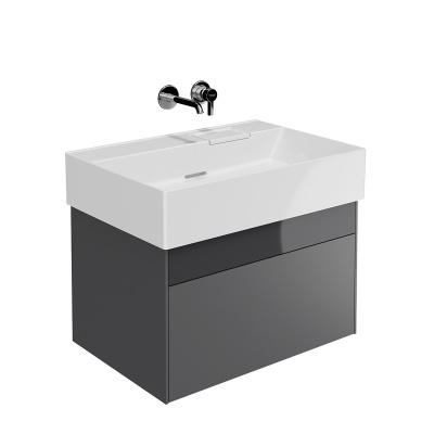 Тумба Logica/Лоджика подвесная 2 ящика 70 см, стальной серый