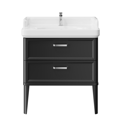 Тумба Pompei/Помпеи напольная с 2 ящиками 80, черная глянцевая Тумба Pompei/Помпеи напольная с 2 ящиками 80, черная глянцевая