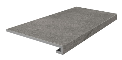 Ступень клееная фронтальная Портленд серый тёмный матовый обрезной 33x80x0,9