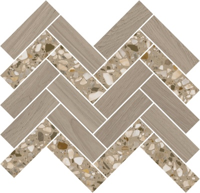Декор Монтиони мозаичный коричневый светлый 34x35,5x0,9