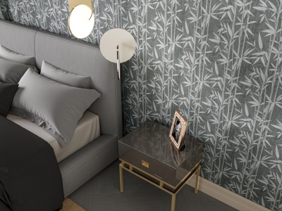 Обои виниловые Бамбук мотив, серый