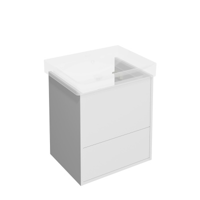 Тумба Pro/Про подвесная 2 ящика 55, белая матовая