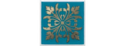 Вставка Клемансо бирюзовый глянцевый 4,9x4,9x0,69