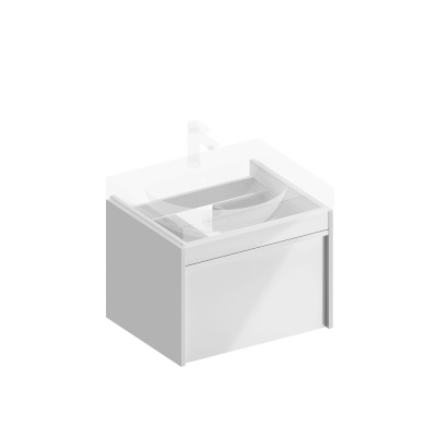 Тумба Modula/Модула подвесная 60 с ящиком 1+1, белая глянцевая Тумба Modula/Модула подвесная 60 с ящиком 1+1, белая глянцевая