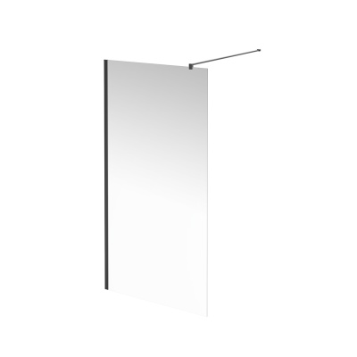 Душевая перегородка Vetro/Ветро, 100х195, матовый черный