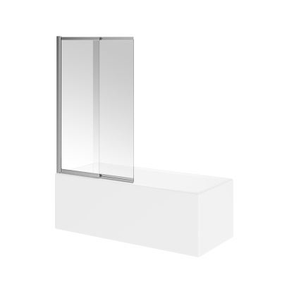 Шторка на ванну VETRO, раздвижная/распашная, 100х150, хром