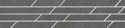Бордюр Гренель серый темный мозаичный 46,8x9,8x1,1