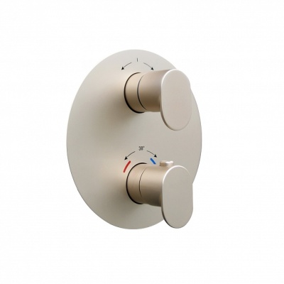 Встраиваемый термостатический смеситель для душа OLE с регулировкой температуры, золотой атласный Встраиваемый термостатический смеситель для душа OLE с регулировкой температуры, золотой атласный
