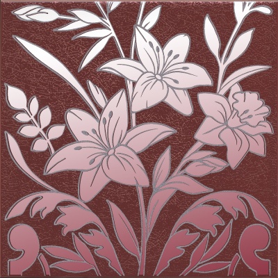 Декор Барберино 3 бордо глянцевый 20x20x0,69