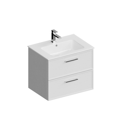 Тумба Piano Classic/Пиано Классик подвесная 65 см, 2 ящика, ясень белый матовый