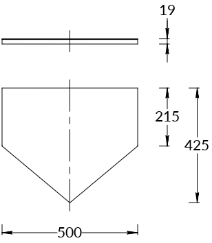 Столешница без выреза для тумбы-модуля CARAVAN 50, сливочная матовая